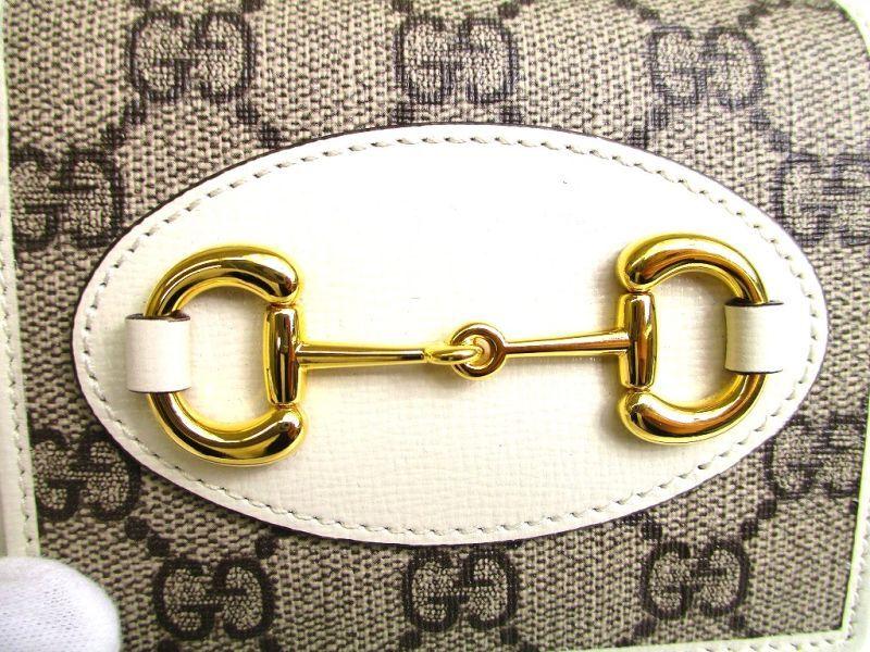 Authentic GUCCI Horsebit GG White Leather Bifold Wallet Compact Wallet #a154  Open Box