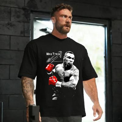2026 Hot Selling Pure Cotton Tshirt with Boxing Print Loose Comfortable Fashionable Highquality Luxury Men On The Street