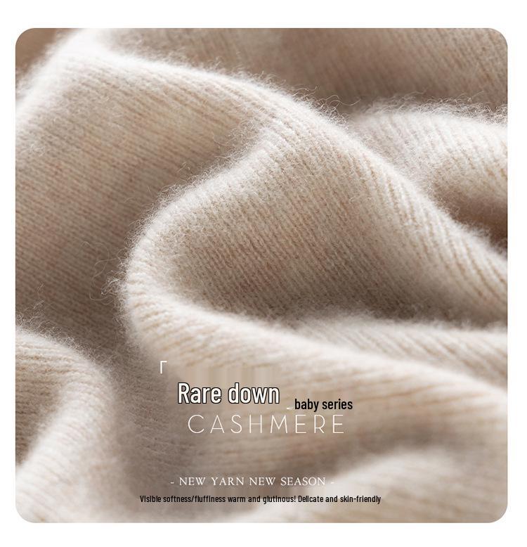 Women's Slim-Fit Cashmere Knit Long-Sleeve Base Layer: Warm, Comfortable, Soft, and Skin-Friendly