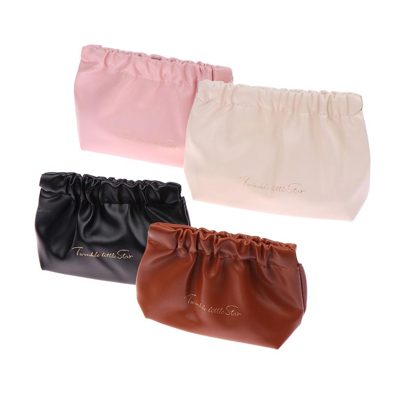 Ins Cosmetic Pouch Bag Lipstick Accessory Storage Bag Water-Proof Pu Earphone Wire Cable Organizer Bag Coin Card Jewelry Holder