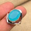Blue Chalcedony Gemstone 925 Sterling Silver Handmade Ring Jewelry Beauteous Gift For Her