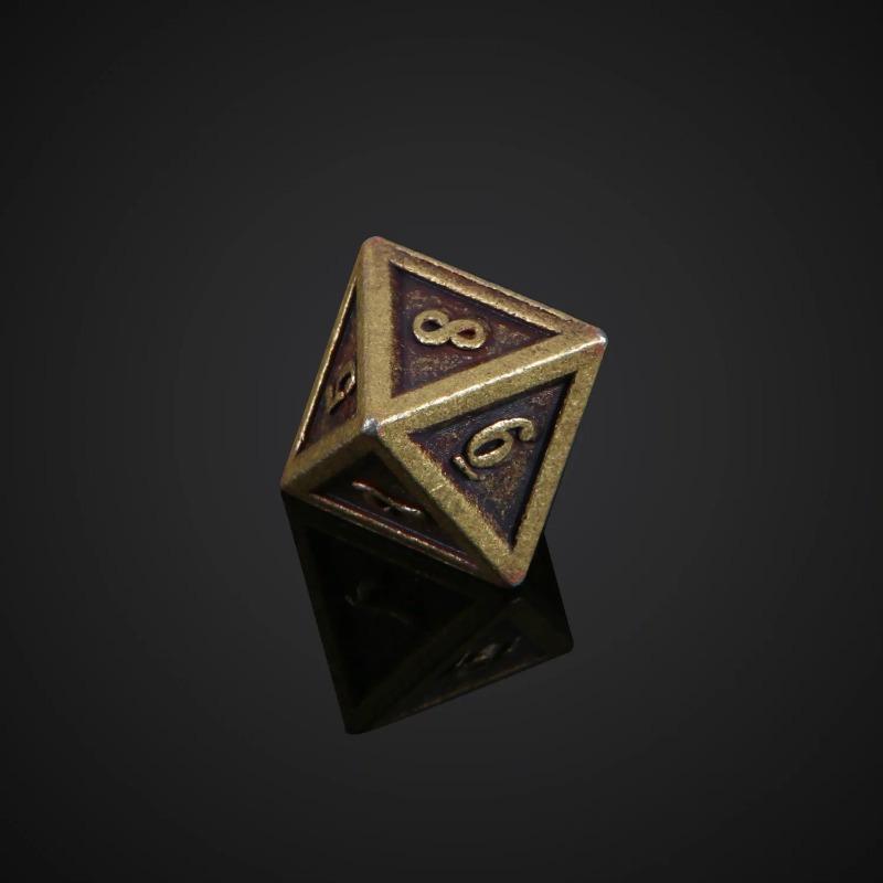 7 Stück Metall Polyedrische Würfel Bronze DND Spielwürfel für RPG Dungeons and Dragons DND RPG MTG D20 D12 D10 D8 D6 D4 Tischspiel