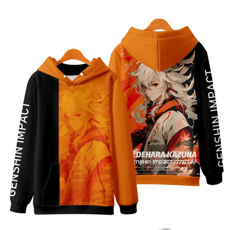 Game Genshin Impact Kazuha Cosplay Hoodies Male 3D Print Anime Sweatshirts Men Women Tracksuit Pullovers Coat Y2k Men's Clothing