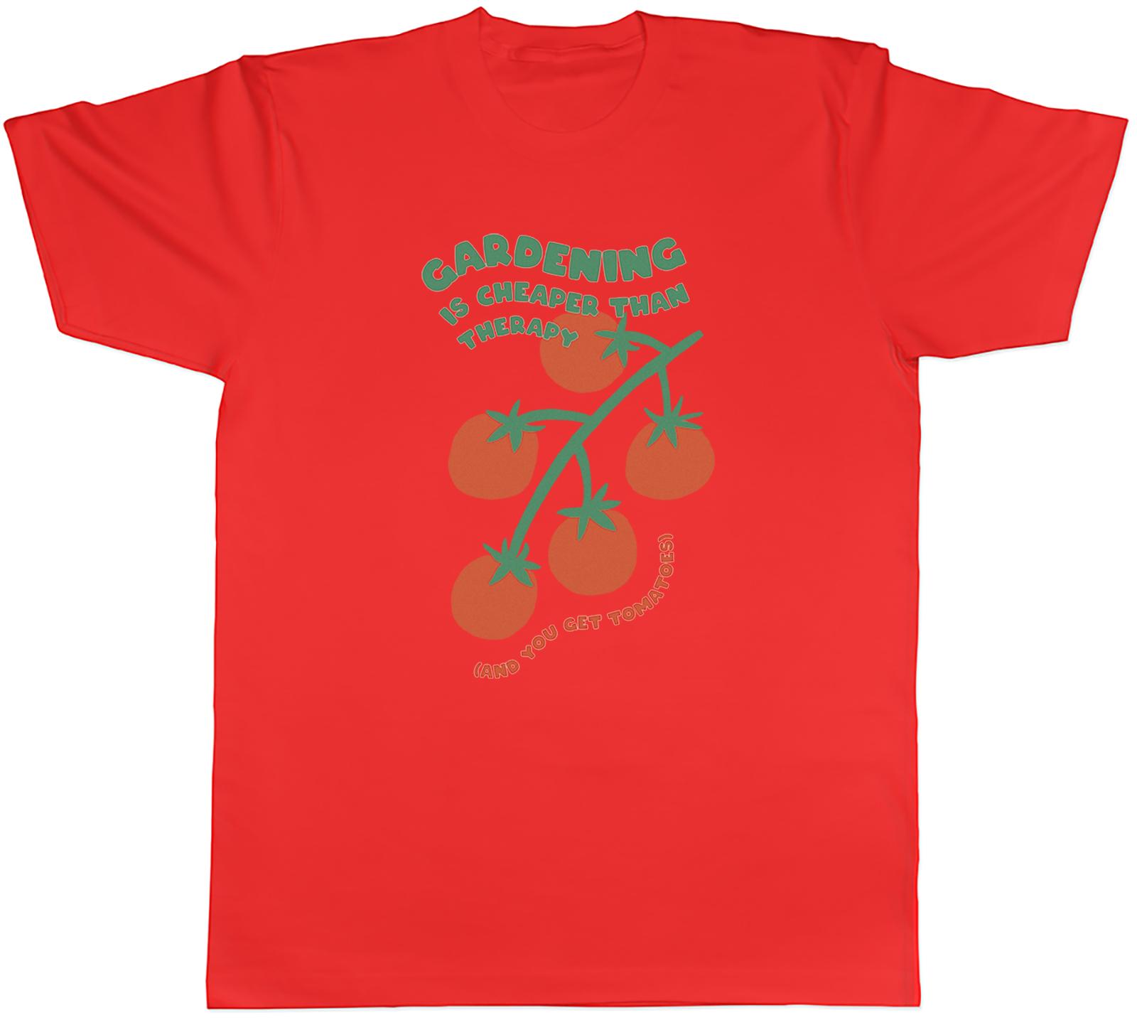 Gardening is Cheaper than Therapy Funny Tomatoes Mens TShirt Tee Gift Top S
