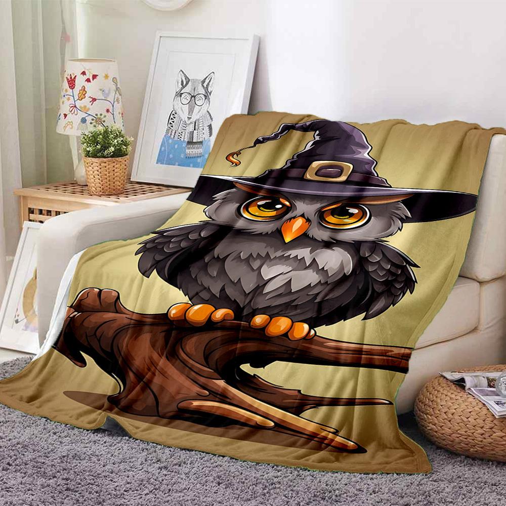1 Stück Hexen Eule Decke Leichte Flanelldecke Überwurfdecke Für Sofa, Bett, Reisen, Camping, Wohnzimmer, Büro yy251015115