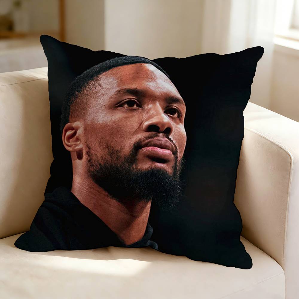 Basketball player DDamian Lillard Square DoubleSided printed Pillow Case Bedroom Bedside Pillow Sofa Cushion Cover