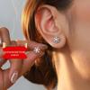 Mini Sparkling Snowflake Stud Earrings, Women’s Simple Temperament Christmas Jewelry