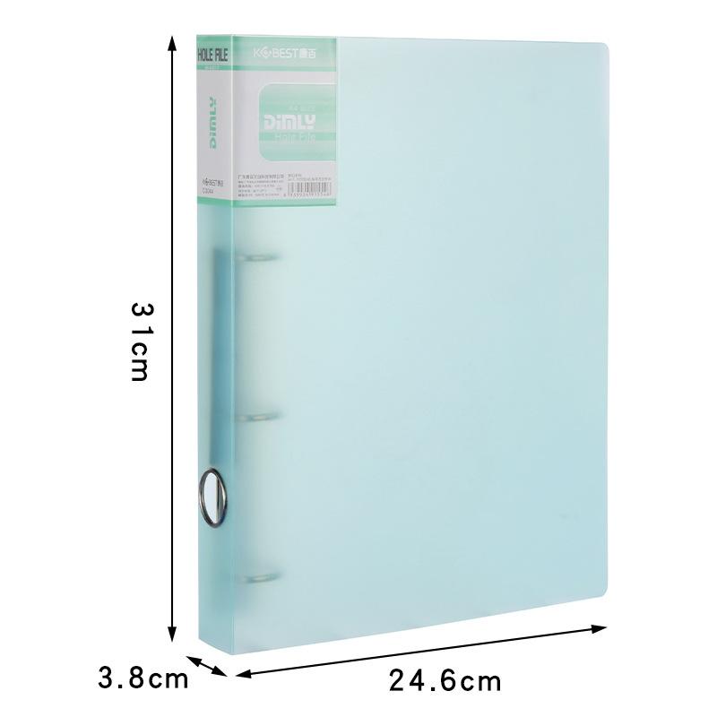 Four-hole A4 Punching Binder Send Hole Punch 4-hole Folder A4 Paper Clip Information Book Storage Transparent Book Clip зелёный