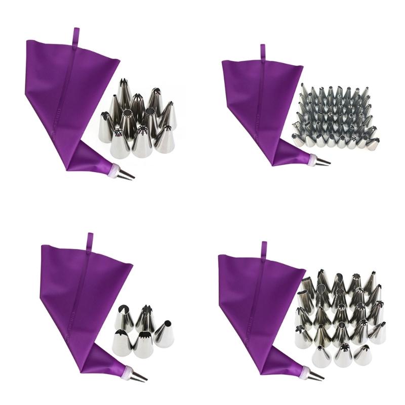 Pastry Bags Nozzles Set Reusable Cake Decorating Tools Stainless Steel Piping Set Perfect Gift for Baking Enthusiasts