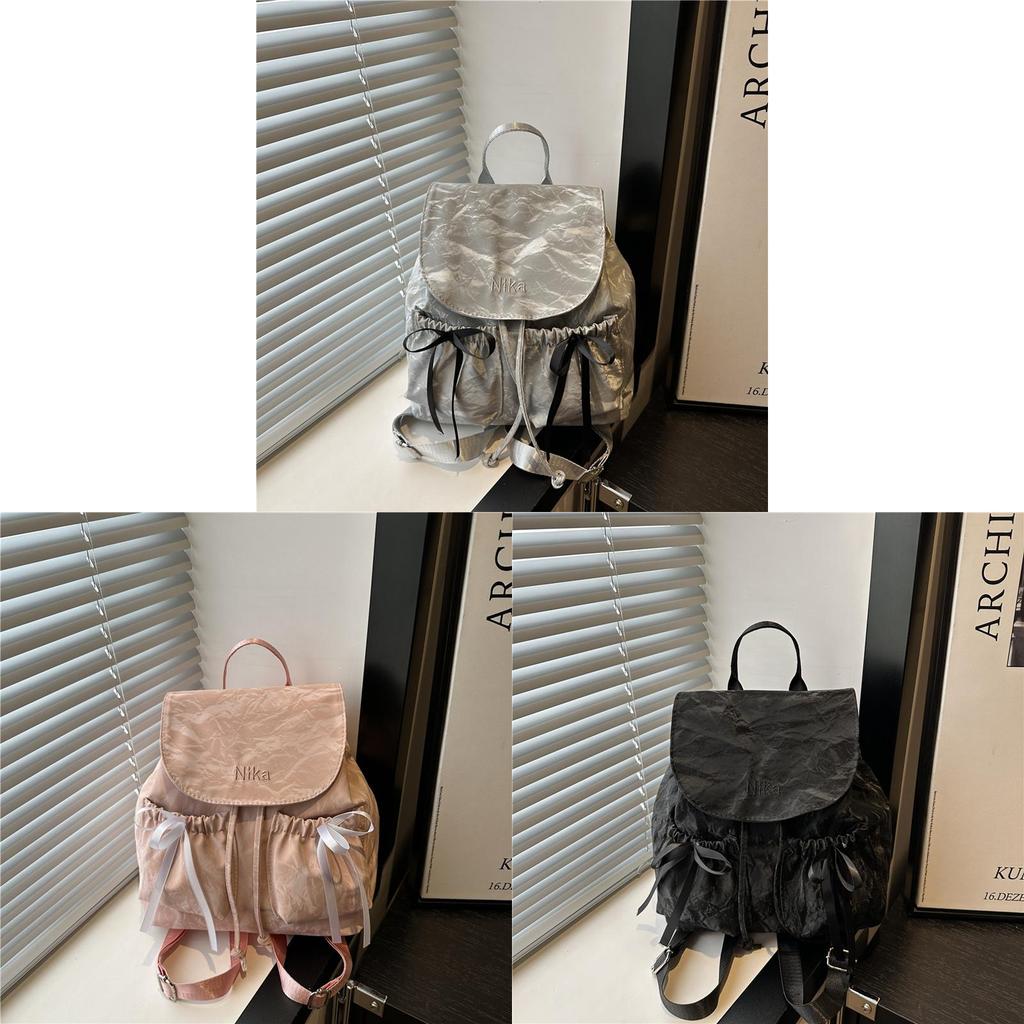 Fashion Dual Pocket Butterfly Bow College Style Backpack For Women Daily Use