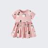 Girls Summer Round Neck Short Sleeve Dress for Toddlers and Kids Princess
