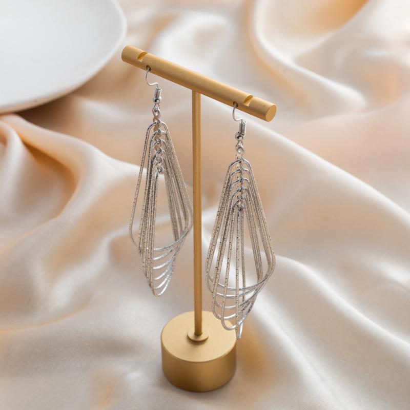 

Минималистичные серьги-подвески с полым элементом, винтажные геометрические серьги-подвески, модные эффектные украшения серебряный