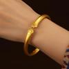 Carved Pattern Metal Opening Bangle Baby Armlet Frosted Golden Wrist Jewelry  for Gifts