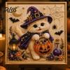 Creative Gifts for Cat Lovers Halloween Witch Hat DIY 3D Pearl Painting Kit with Frame, Hand-Pasted Art Craft Adults, Relaxing Handcrafted Living Room