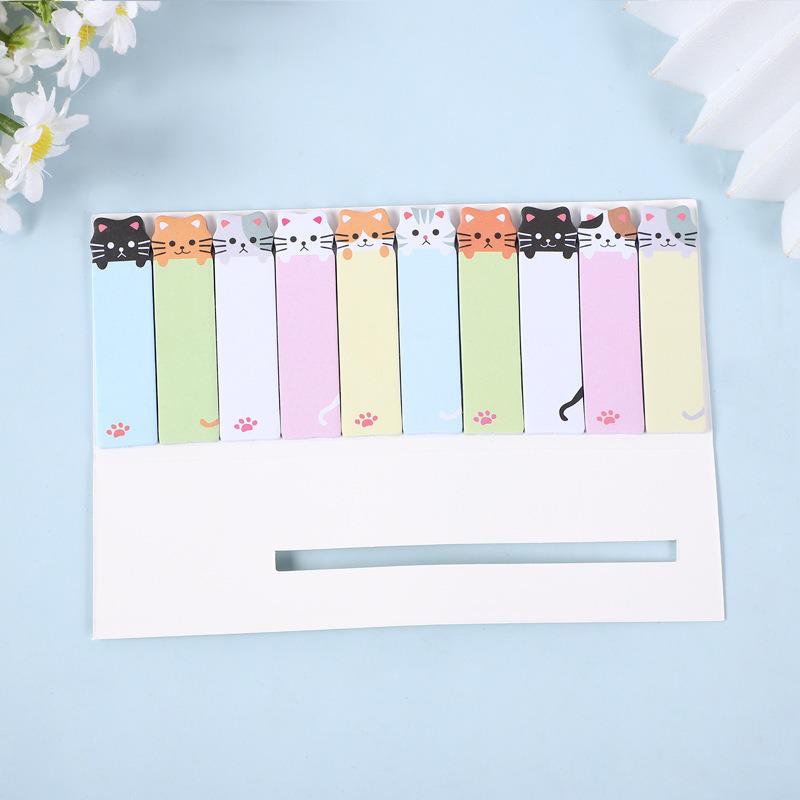 

Cartoon Cat Index Tabs: Creative Sticky Notes for Students 12.5*5cm [150 sheets/book]
