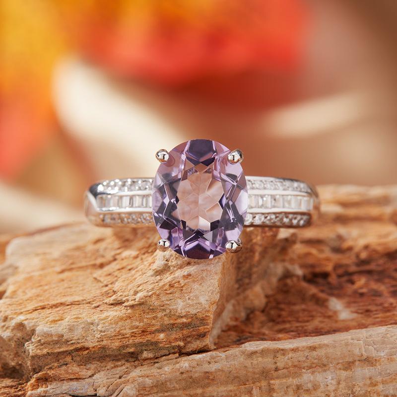 

Natural Amethyst Citrine Ring Women S S925 Sterling Silver Color Treasure Jewelry Millennium Cut New