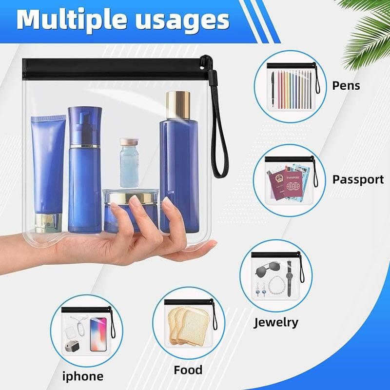 2pcs EVA Transparent Travel Toiletry Bag Waterproof Sealed Cosmetic Organizer Portable Wash Pouch for Storage Cleaning