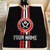 Custom Name Sheffield United Flannel Blanket, High quality Comfortable for All Seasons, Home Decor, Warmth and Comfort