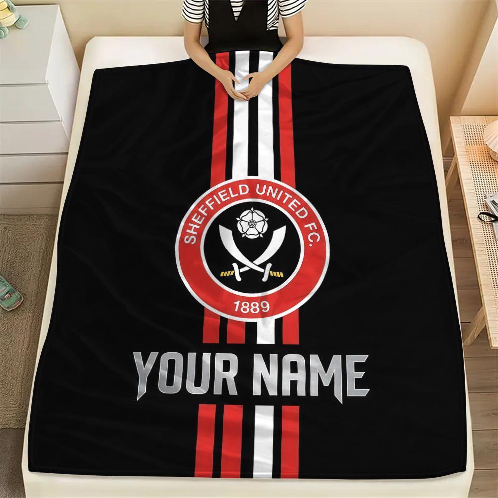Custom Name Sheffield United Flannel Blanket, High quality Comfortable for All Seasons, Home Decor, Warmth and Comfort