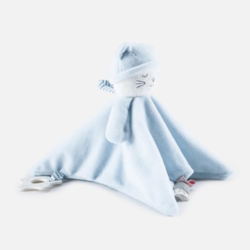 Baby Security Blanket with Plush Lovey, Soft Soothing Blanket with Pink Bunny, Non-Toxic Sleep Aid and Comfort Toy for Newborns and Infant Girls