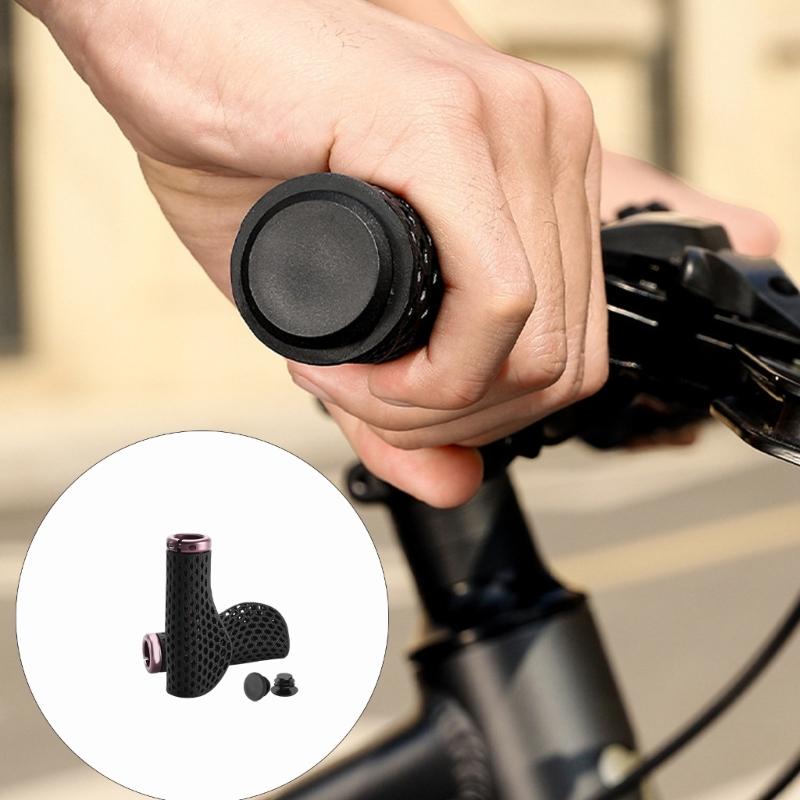 1Pair Breathable Hollow Bicycles Handlebar Grips Shock Absorption Handle Bar Cover Waterproof Mountain Bike Grips
