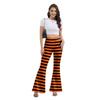 Women's Halloween Orange Striped Fashion Women's Pants Digital Printed Elastic Flared Pants