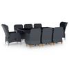 Day and Night - Day and Night Garden Dining Set 9 Pieces with Dark Gray Synthetic Rattan Cushions