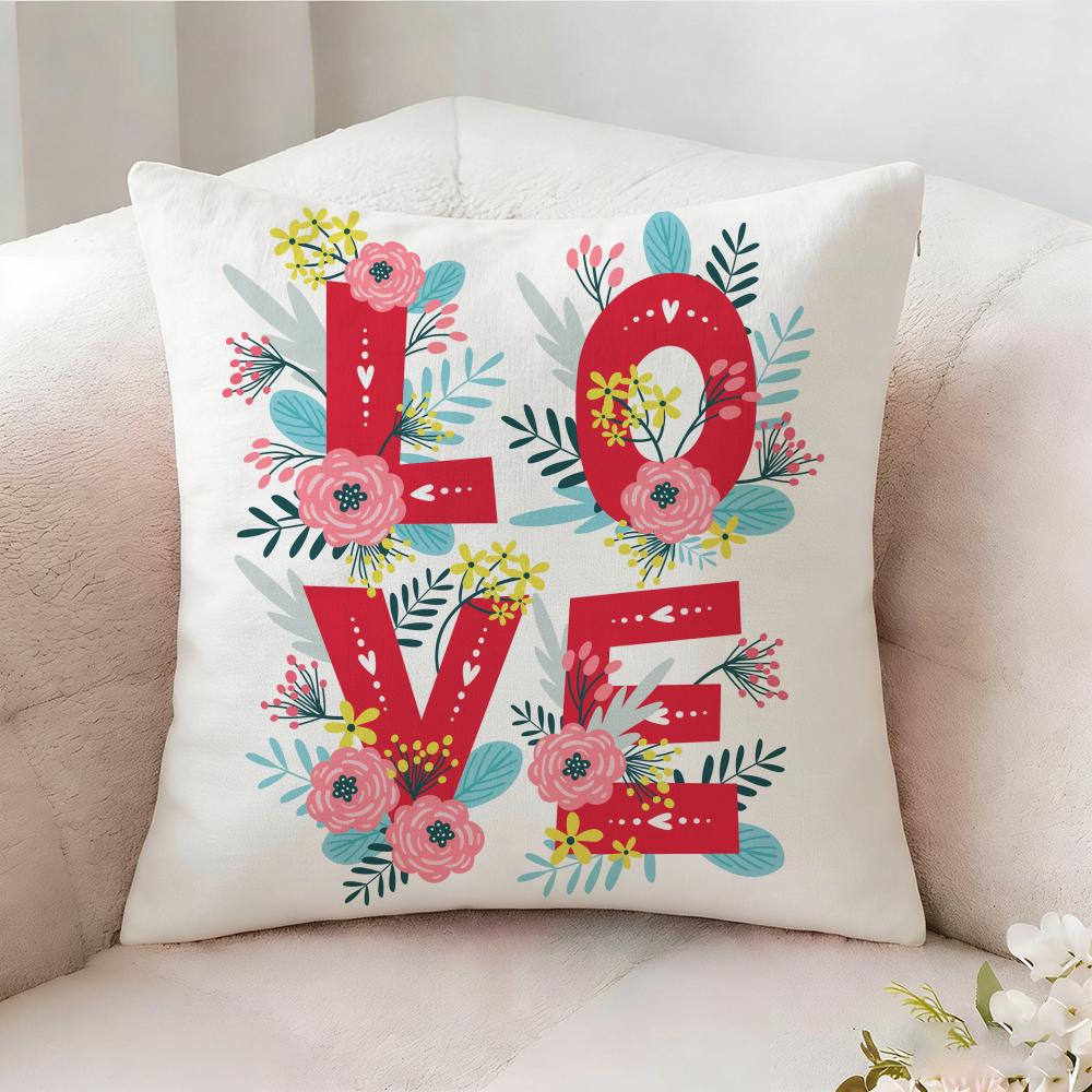 Creative Love Pattern Pillow Case Pillowcase Doublesided Printed Sofa Cushion Bedroom Headboard Pillow