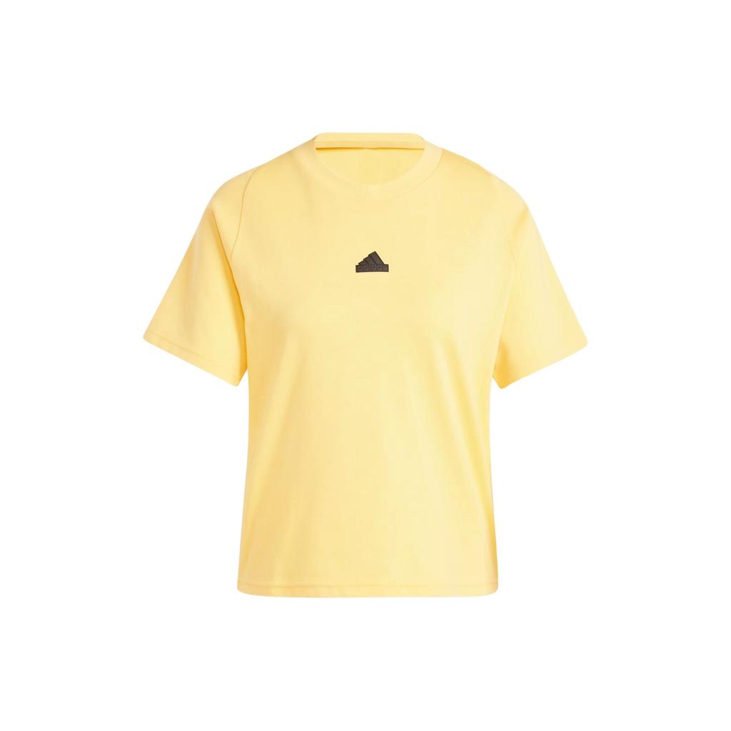 Adidas Z.N.E. Tee Logo T-Shirt Women Tops Yellow IS3932