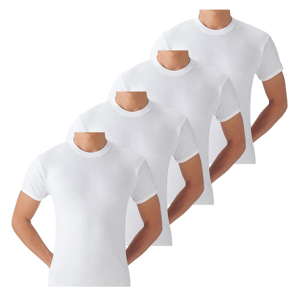 

Внутренний мягкий антибактериальный и дезодорирующий короткий круглый комплект из футболки M [Gunze], нижнего белья, 100% хлопок, обработка, рукав, горловина, 4, SV6114, мужской, белый, белый