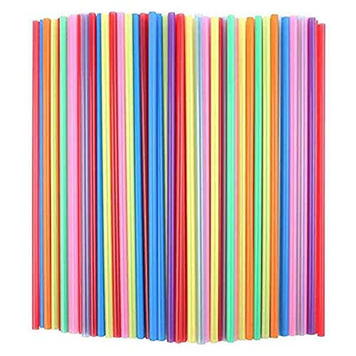 Reikoeppy 1000pcs 10.3 inch Disposable Plastic Straws, Extra Long, Assorted Bright Colors for Party Use