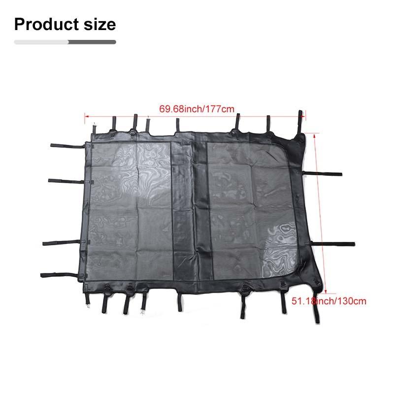 Sunshade Full Mesh Shade Top Anti-UV Leateher Top Cover for Jeep Wrangler JL 2018 Up  4-Door Version Provide UV Protection Car Accessories
