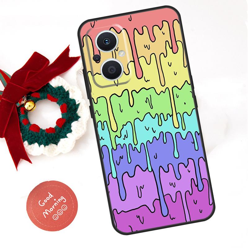 Pastel Melting Rainbow Dripping Funda For OPPO Reno 14 F 13 12 11 10 Pro 11F 12F 13F 7 8 Lite OPPO Find X9 X5 X6 X8 Pro Case