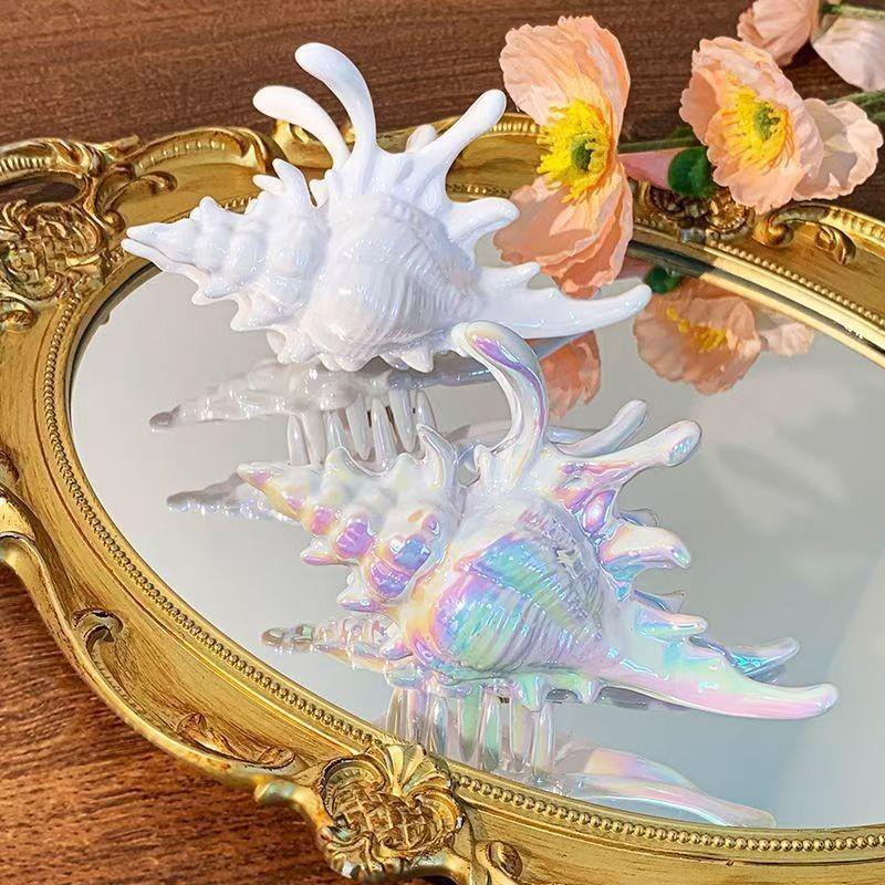Plastic Conch Hair Clip Women's New Fashionable Resort Style Shark Clip Marine Hair Accessories
