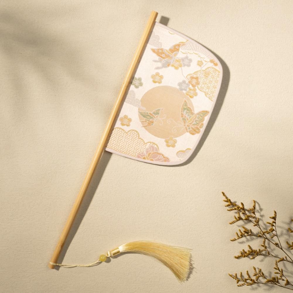 Long Handle Chinese Style Fan Exquisite Decorative Fan Home Decoration Hand Held Fans  Summer