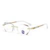 Douyin Style Frameless Reading Glasses: Fashionable, Blue Light-Blocking, Smart Zoom with Auto Diopter Adjustment