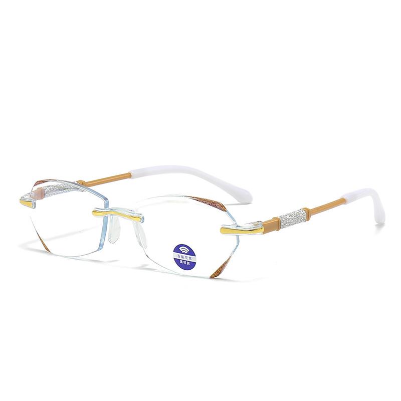 Douyin Style Frameless Reading Glasses: Fashionable, Blue Light-Blocking, Smart Zoom with Auto Diopter Adjustment