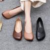 Autumn Retro Mother Shoes Soft Sole Women's Comfortable Shallow Mouth Women's Shoes Tendon Sole Single Shoes Flat Shoes