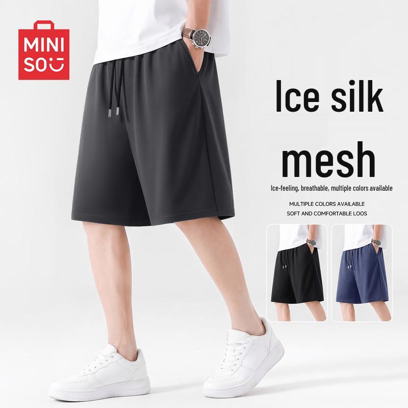 MINISO Men's Quick-Dry Mesh Breathable Cooling Sport Shorts