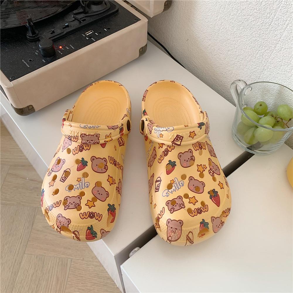 Fashion Slippers Casual Summer Women's Shoes Cover Toe Platform Shale Female Beach Slides Luxury Flat Sabot Fashion House Slippers Platf