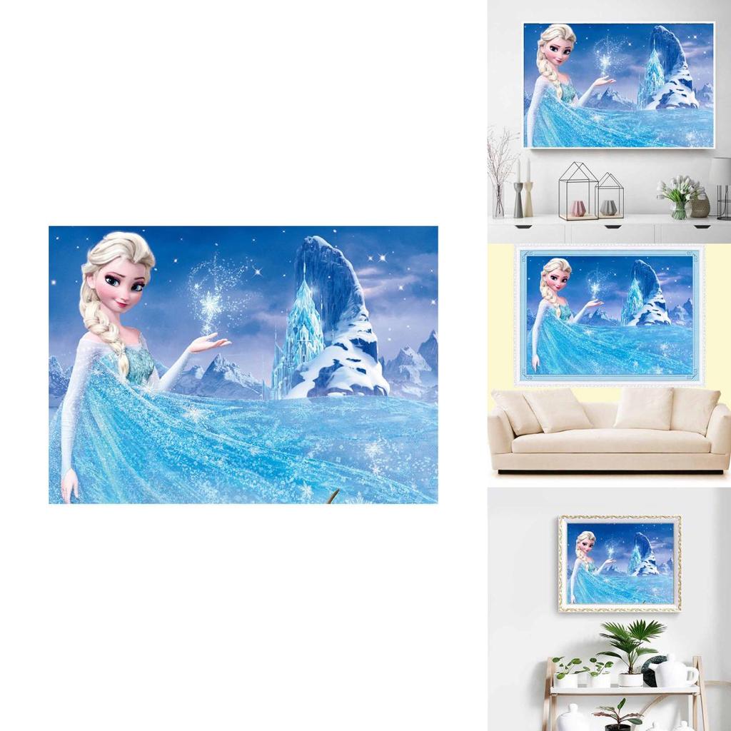Obraz olejny z motywem Krainy Lodu do dekoracji ściany w salonie lub gabinecie