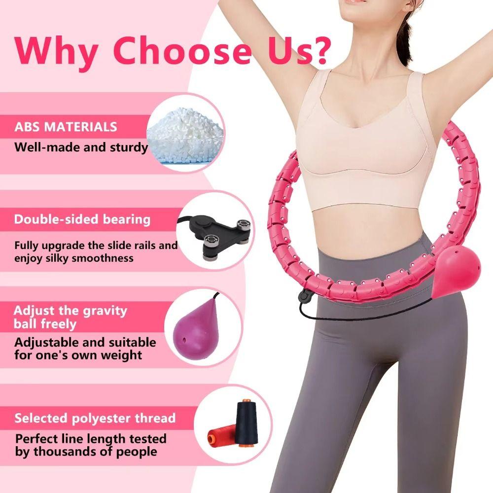24 Knots Fitness Hoop Detachable Abdominal Workout Equipment Weighted Exercise Hoop  for Women/Men