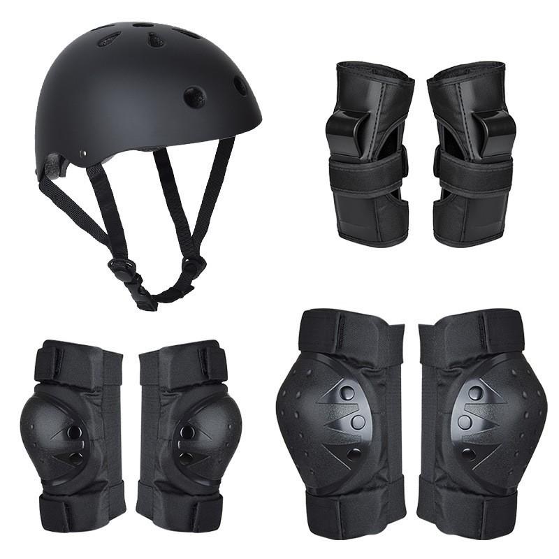 Cycling Protective Gear Set Adults Kids - Knee Elbow Wrist Guards 6-Piece Safety Equipment Bike Skateboard Scooter