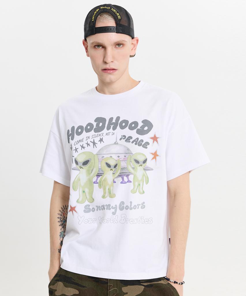 HOODHOOD Alien Piece Short Sleeve T-Shirt White