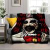 Custom Name Horror Clown Artwork Blanket bed sofa Blanket Flannel Blanket for Camping, Hiking, Picnic Essentials,gift for family and friends