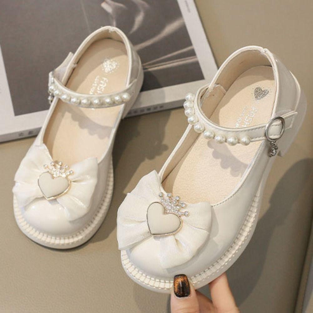 Soft Soled Mary Jane Shoe Pearl Girls Princess Shoes Fashion Casual Kids Flats  Banquet