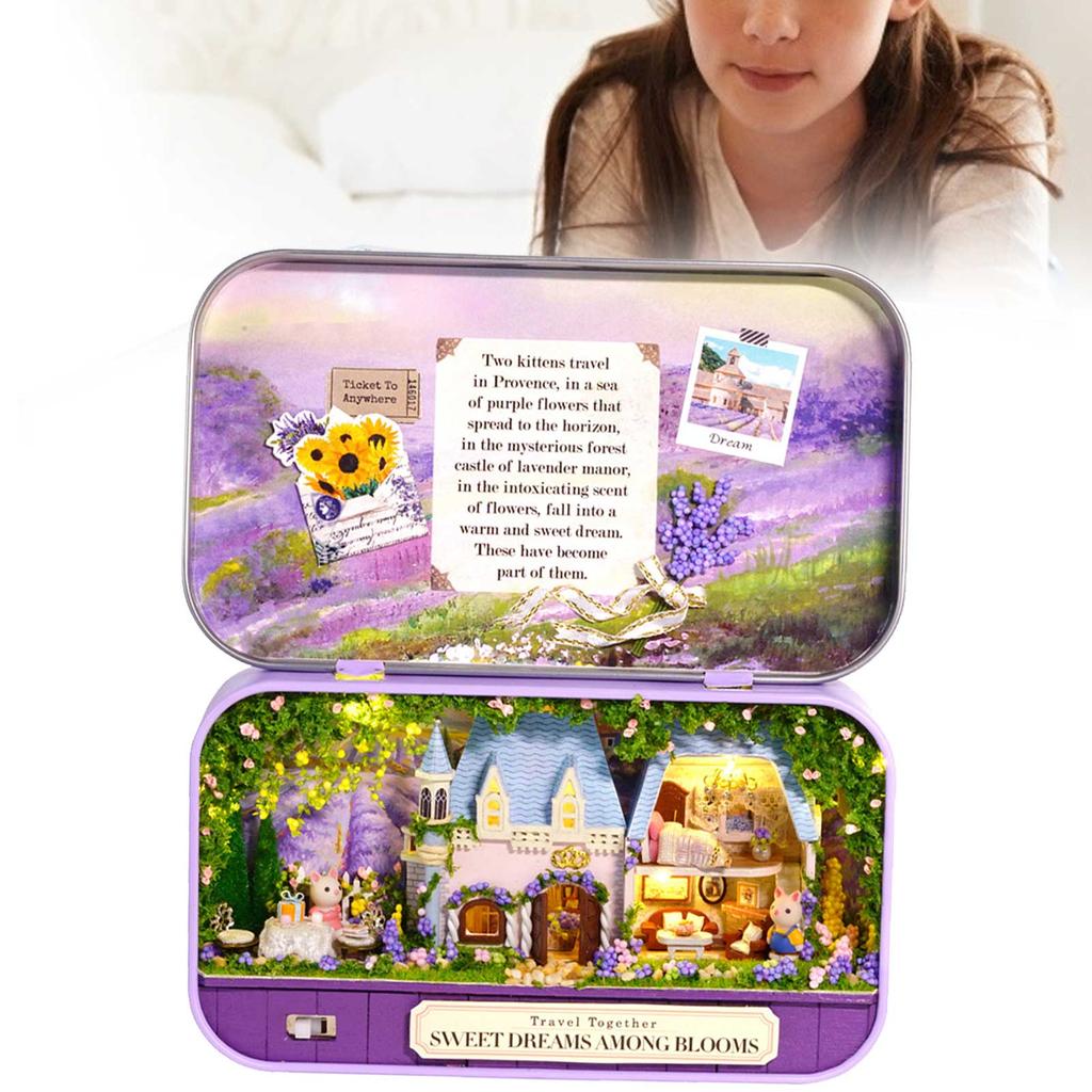 DIY Wooden Doll House Box Miniature Toy with LED Light Decoration Birthday Christmas Gift Toys for KidQ-010