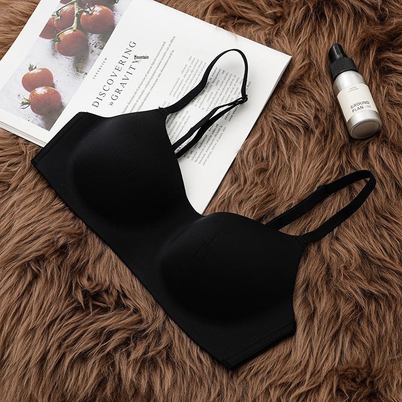Women's Seamless Half-Cup Push-Up Bra - Smooth, Comfortable, Thin, Wire-Free, Anti-Sagging, Small Bust Support, Summer Design.