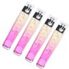 4pcs Nail Clippers Electroplating Stainless Steel Fingernail Clippers Comfortable Grip Toenail Clipp