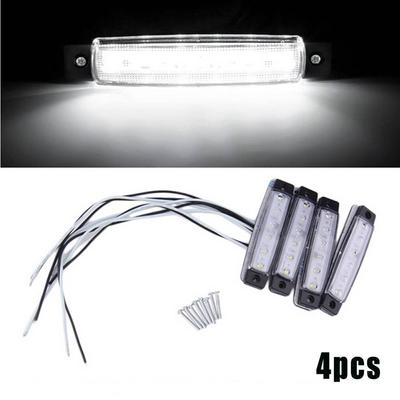 4 pezzi per auto super luminosi di grado marino 12 Volt impermeabili bianchi 6 luci LED 12V